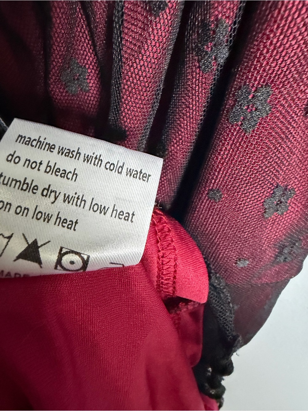 Cider Burgundy Mini Dress with Black Polka-Dot Mesh Stretch 1X - Picture 4 of 10